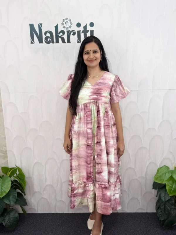 N1286 Tie and Dye A-Line Kurti