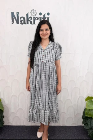Checked cotton frock