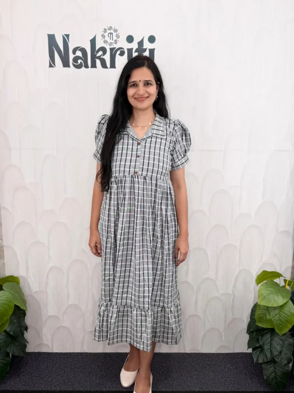 Checked cotton frock