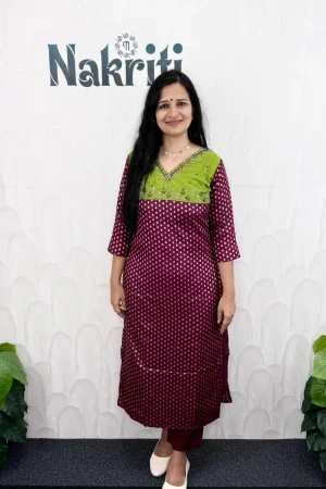 Banarasi silk partywear kurti