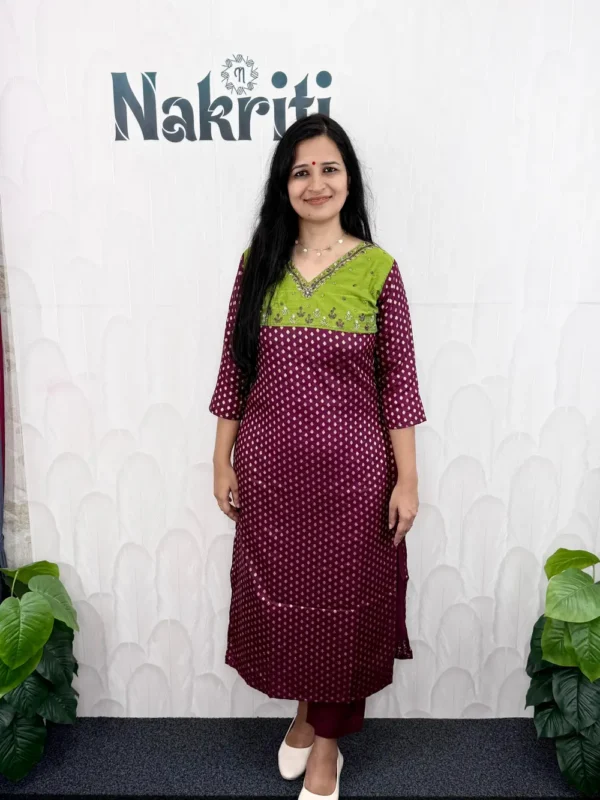 Banarasi silk partywear kurti