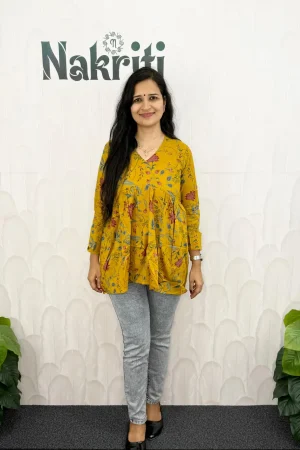 Printed cotton short kurti