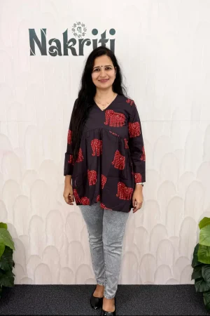 Printed cotton short kurti