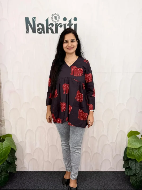 Printed cotton short kurti