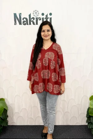 Printed cotton short kurti