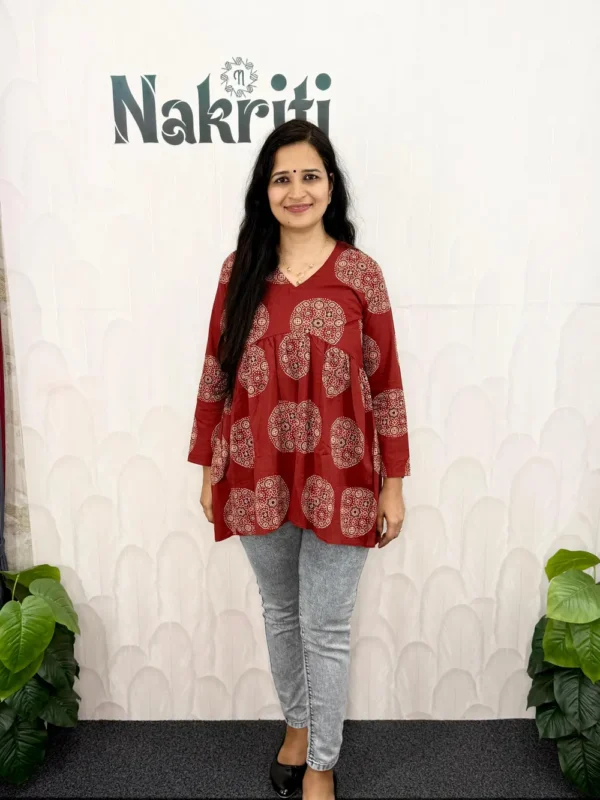Printed cotton short kurti