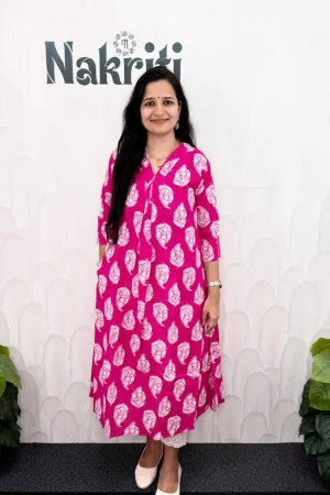Kantha Stitch A-line Cotton Kurti