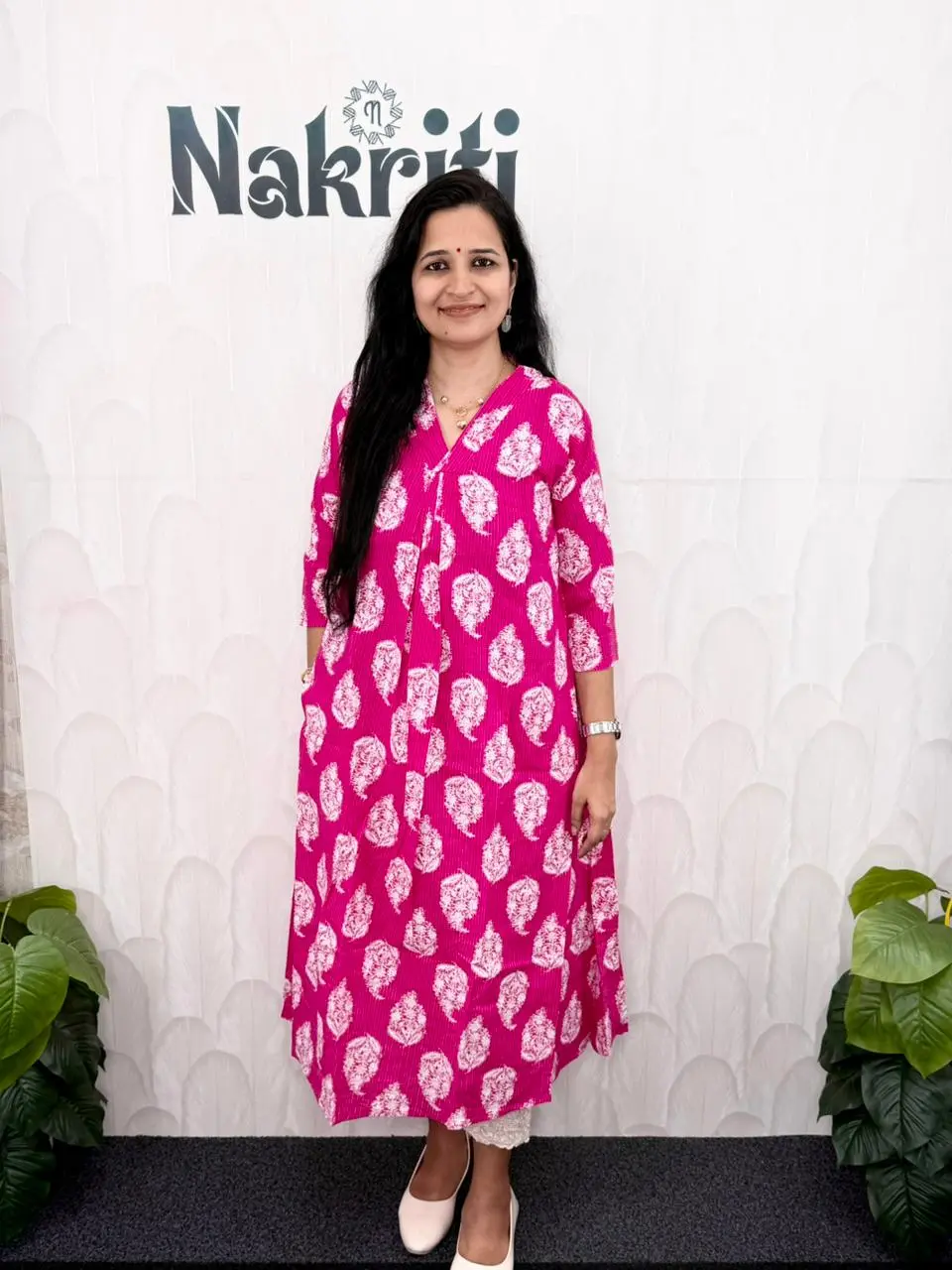 Kantha Stitch A-line Cotton Kurti