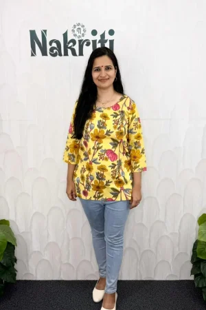 Printed cotton short kurti