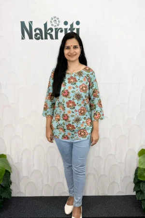 Printed cotton short kurti