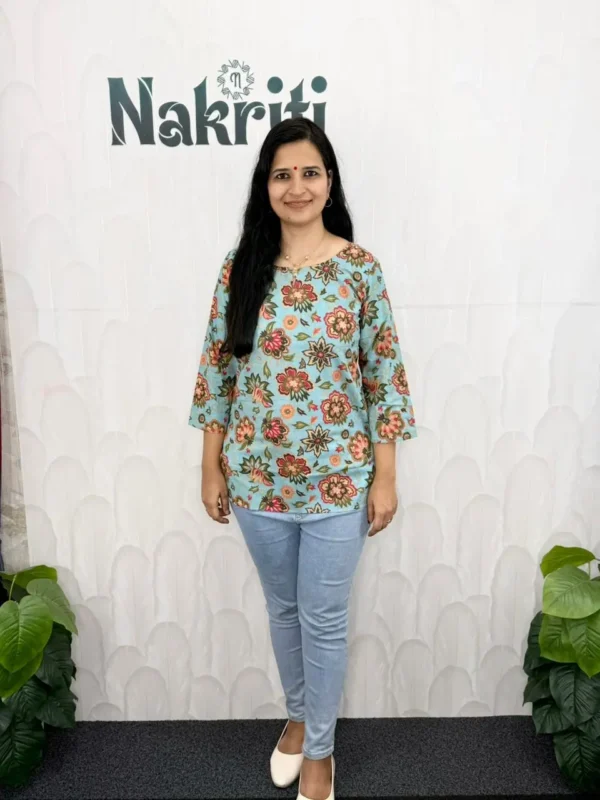 Printed cotton short kurti