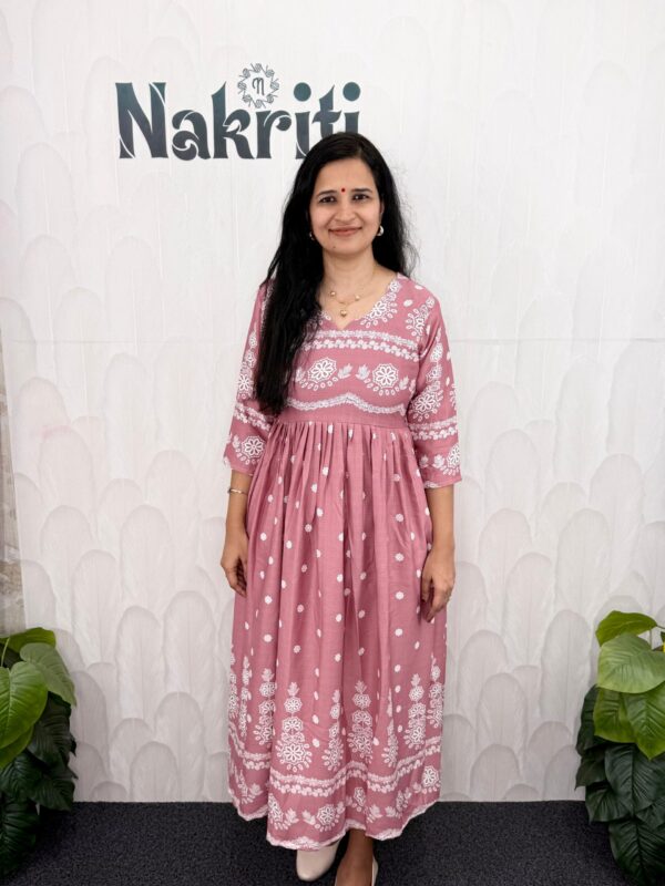 N1447-1 Printed chiffon frock