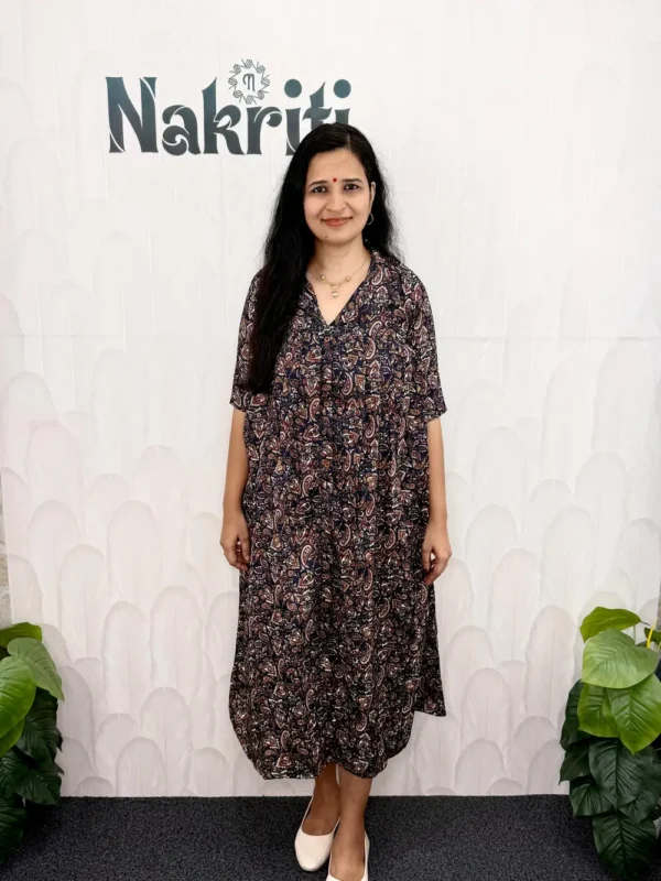 N1472-2 Floral print A line kurti