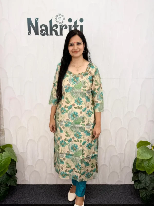Muslin silk designer kurti