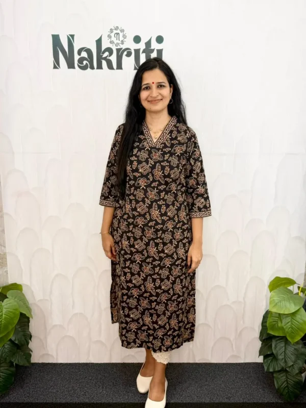 Pure Ajrakh cotton kurti