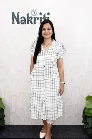 Checked A line cotton Kurti