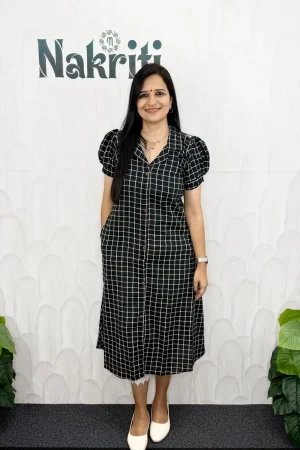 Checked A line cotton Kurti