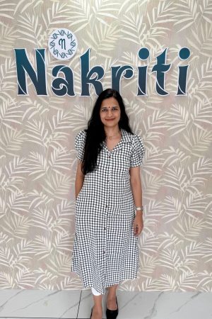 Checked A-line Cotton Kurti