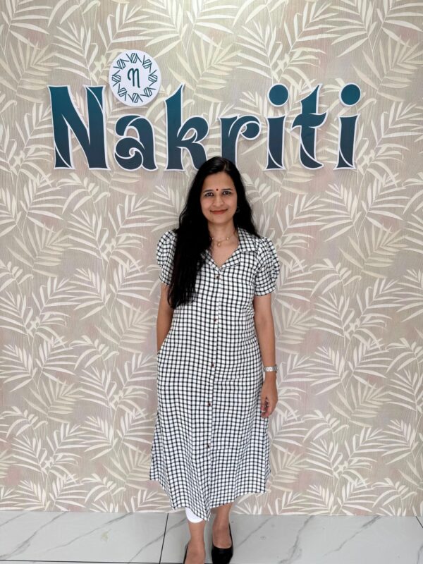 Checked A-line Cotton Kurti