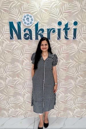 Checked A-line Cotton Kurti