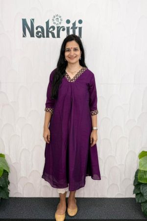 Designer silk A line kurti