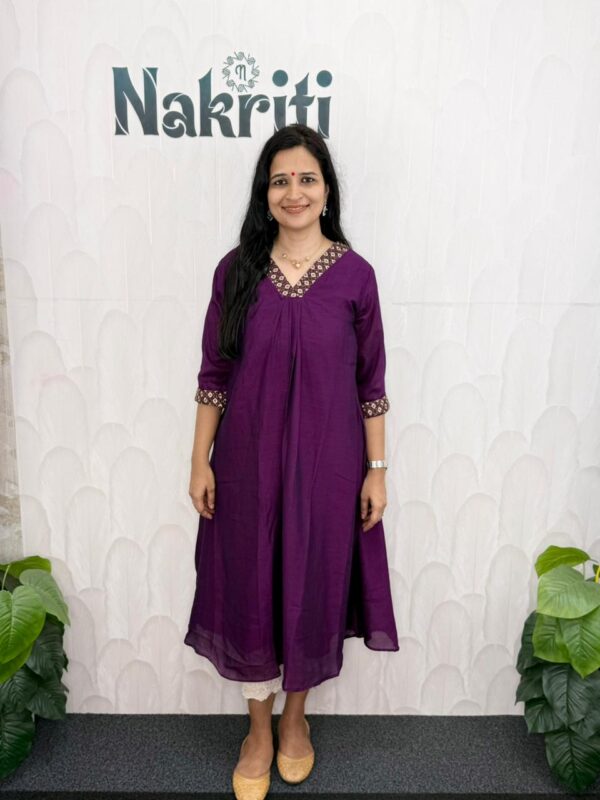 Designer silk A line kurti