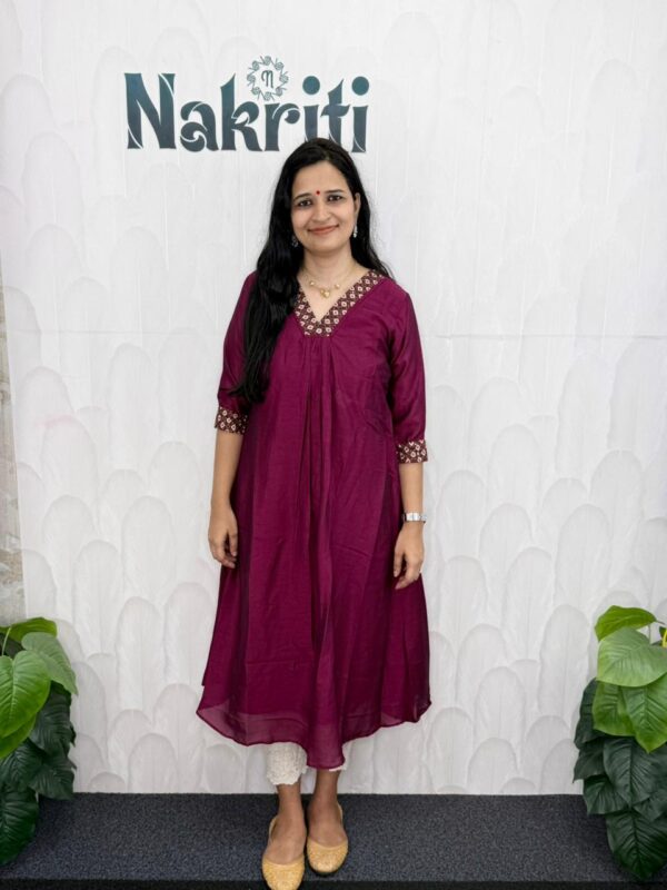 Designer silk A line kurti