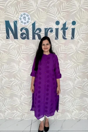 Hakoba a line cotton kurti