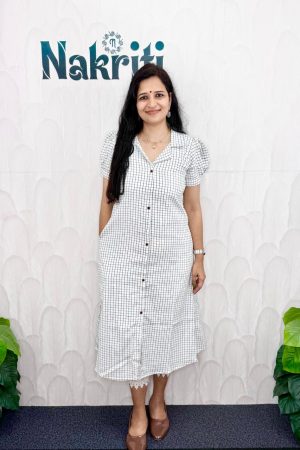 Checked A line cotton Kurti