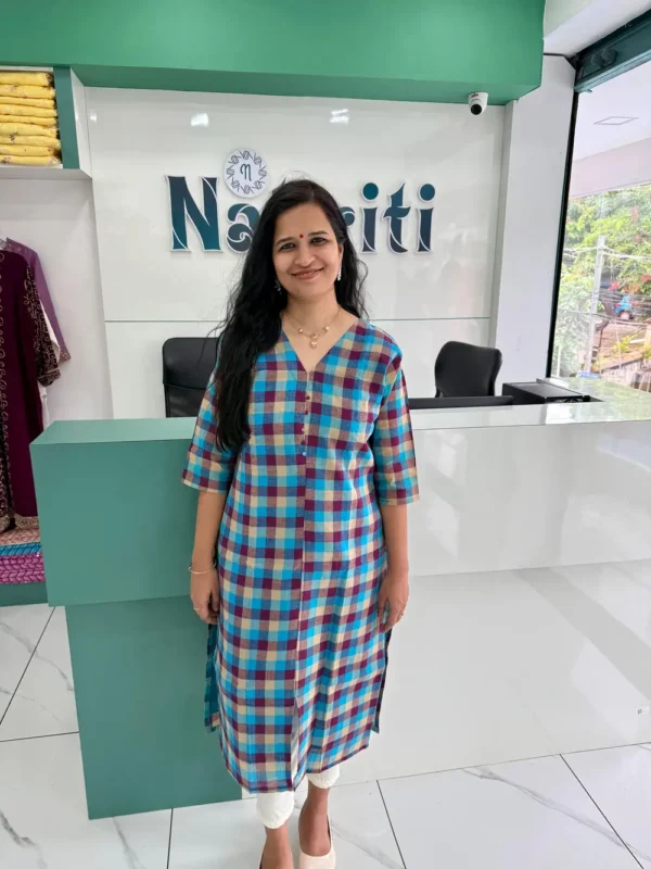 Checked cotton kurti