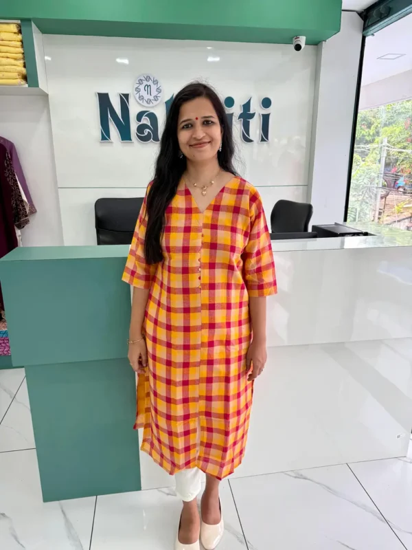 Checked cotton kurti