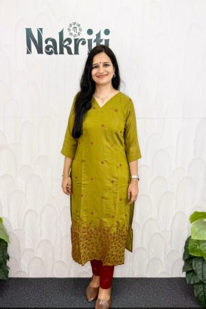 Mul chiffon embroidered kurti