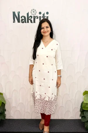 Mul chiffon embroidered kurti