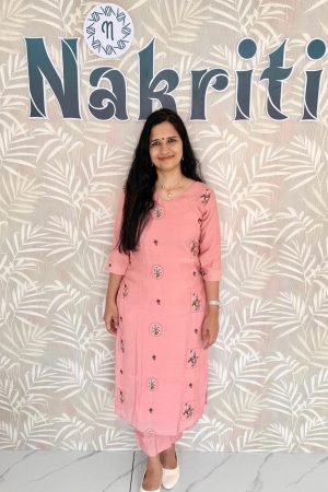 Embroidered  mul chanderi Co-ord Set (2pc Set)