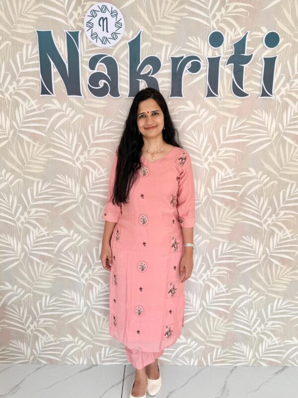 Embroidered  mul chanderi Co-ord Set (2pc Set)