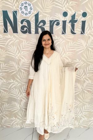 Premium cotton panel cut anarkali salwar set (3pc set)