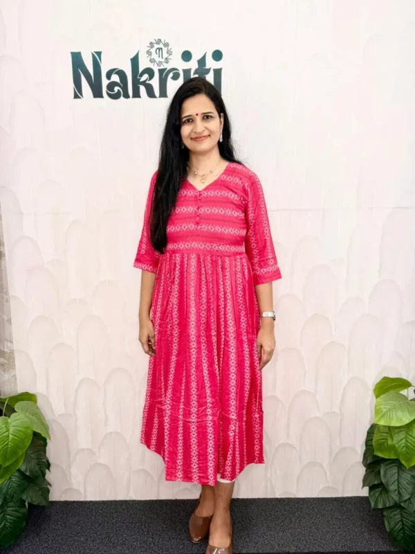N2146 Printed soft cotton frock