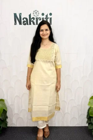 Premium tissue silk designer kurti