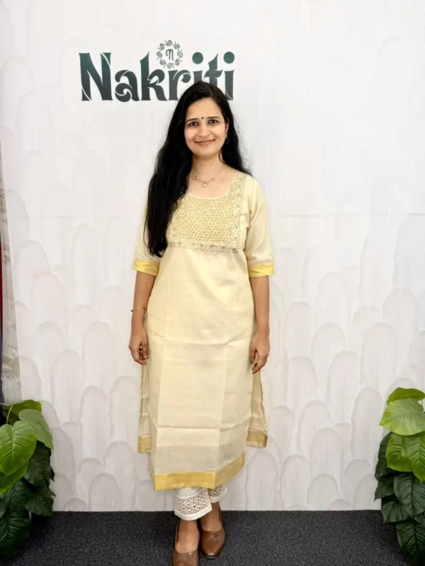 Premium tissue silk designer kurti