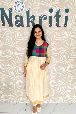 Onam special kurti with madras check design
