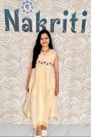 Onam special floral design kurti