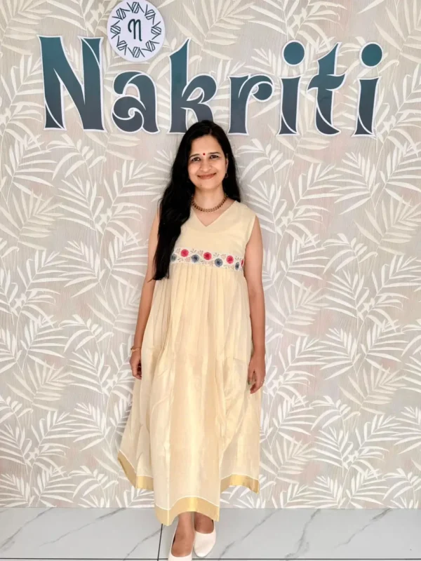 Onam special floral design kurti
