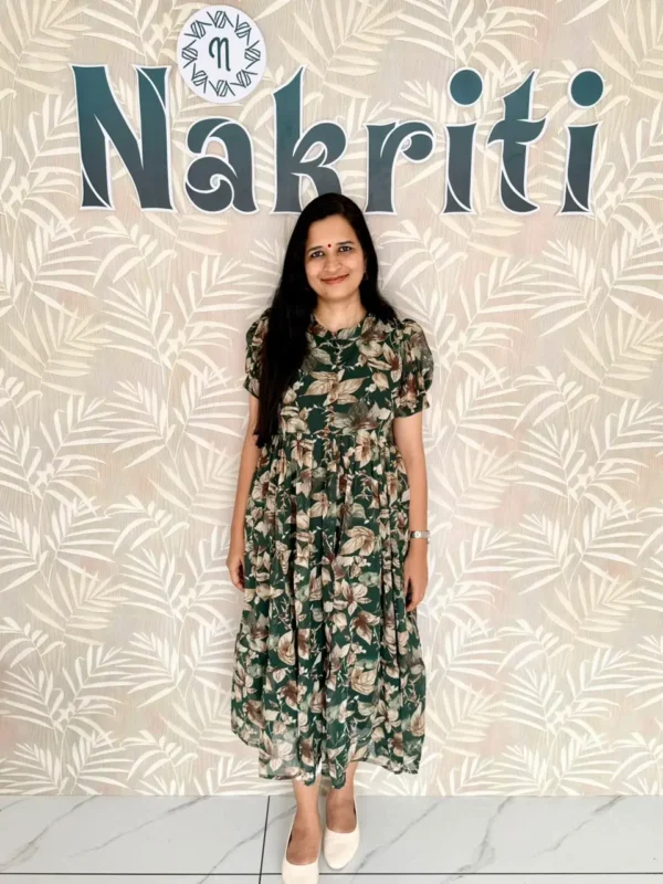 Floral printed georgette frock