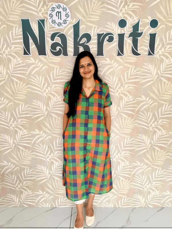 Madras Checked cotton A line kurti