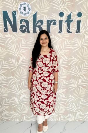 Floral print casual cotton kurti
