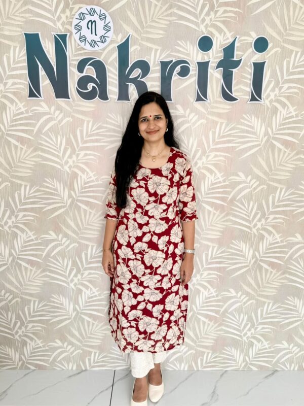 Floral print casual cotton kurti