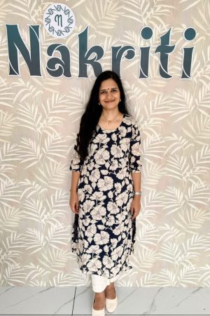 Floral print casual cotton kurti