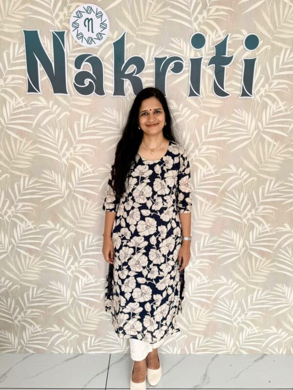 Floral print casual cotton kurti