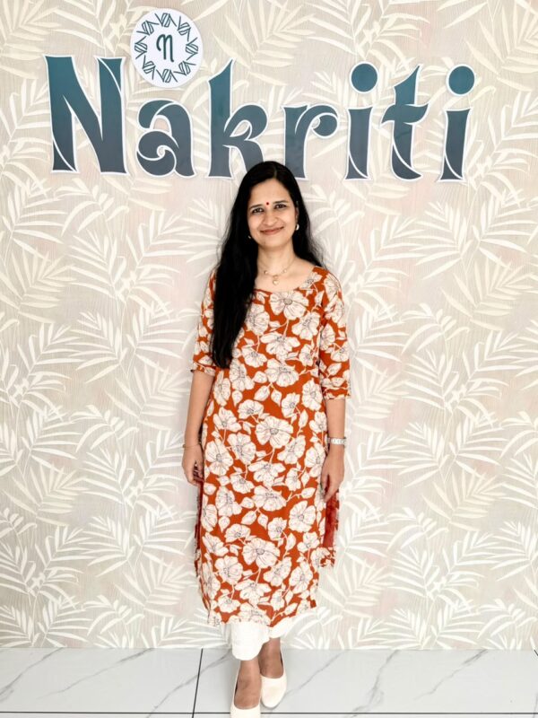 Floral print casual cotton kurti