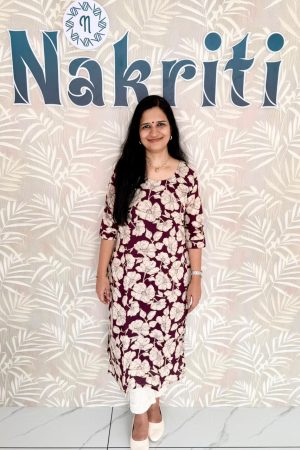 Floral print casual cotton kurti